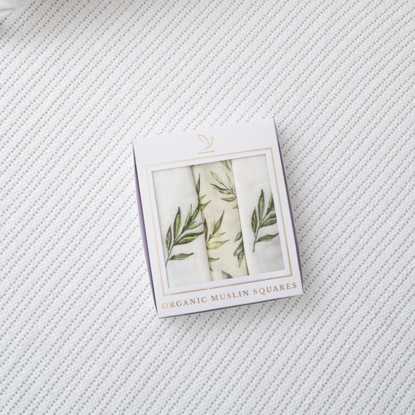 The Gilded Bird Muslin Swaddle (Set Of 3)- Linen Leaves