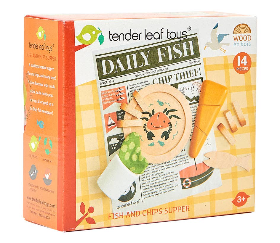 Fish and Chips Supper - Wooden Play Food Toy for Kids