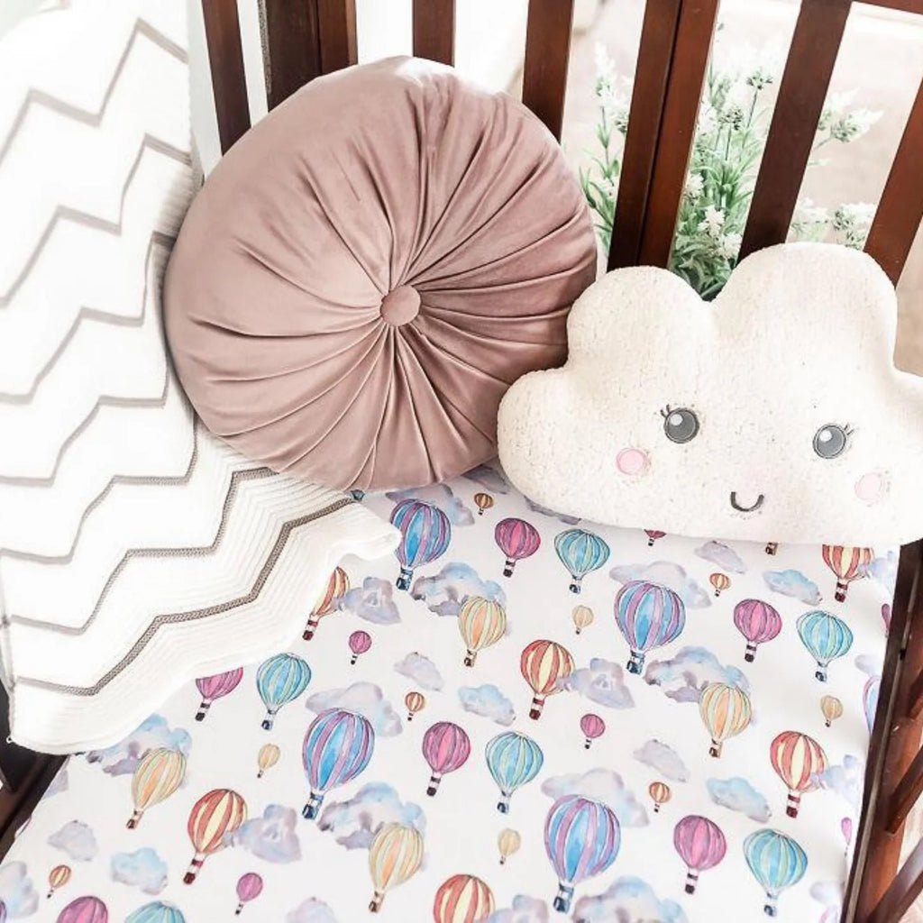 The Gilded Bird Fitted Balloon Cot Bed Sheet Balloon Festival
