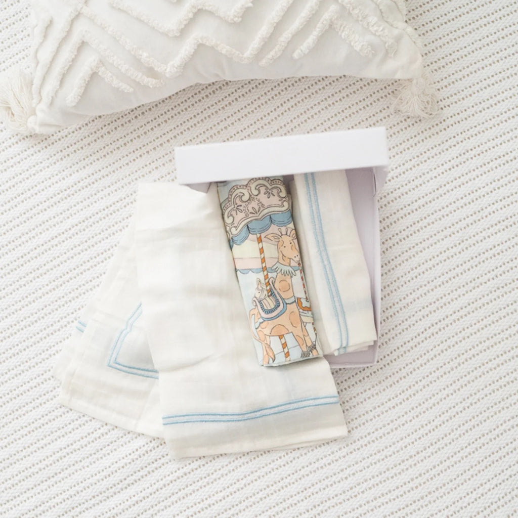 The Gilded Bird Muslin Swaddle (Set Of 3)- Carousel