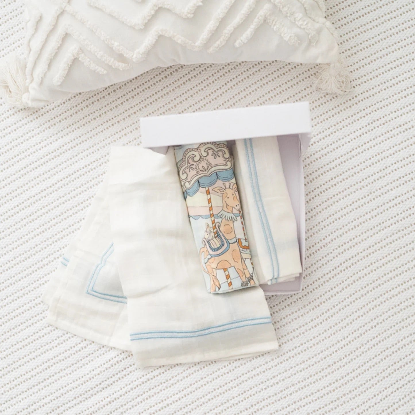 The Gilded Bird Muslin Swaddle (Set Of 3)- Carousel