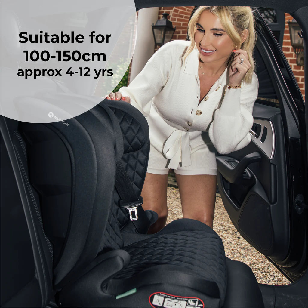 My Babiie MBCS23 i-Size (100-150cm) High Back Booster Car Seat - Billie Faiers Quilted Black