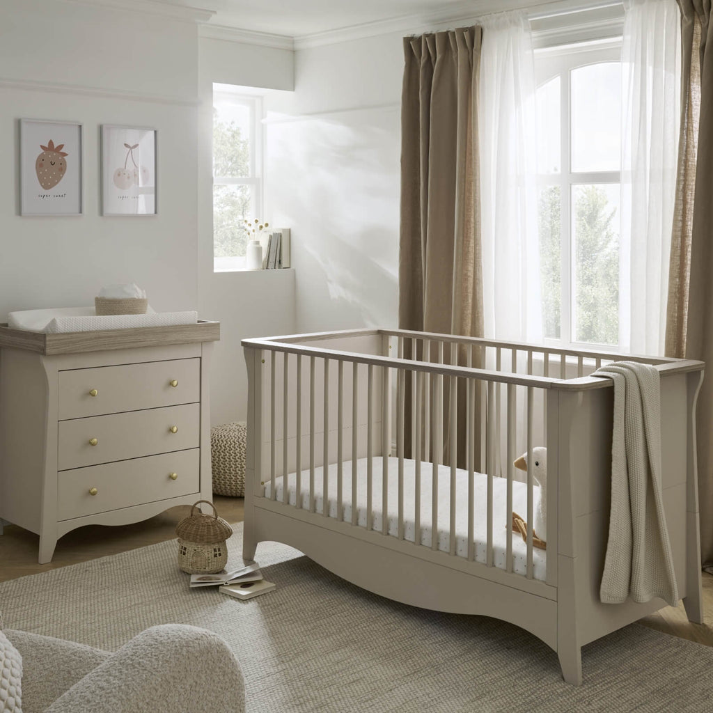 Cuddleco Clara 2 Pc Nursery Set- Cashmere & Ash