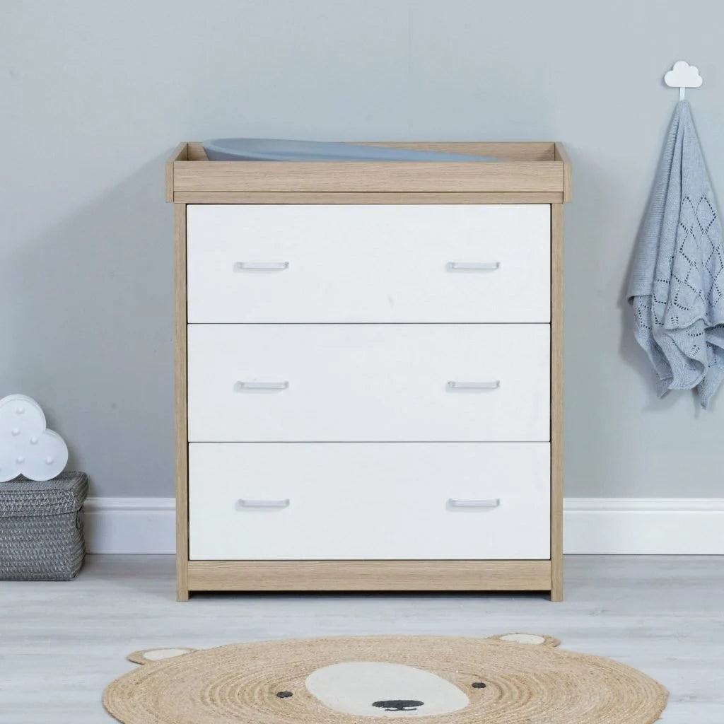 Veni 2 Piece Nursery Furniture Set with Drawer – Oak White