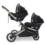 My Babiie MB33 Tandem Pushchair with 2 Infant Carriers - Ivory