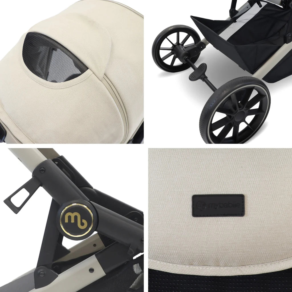 MB33 Tandem Pushchair with Infant Carrier - Ivory