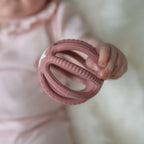 Ziggle Silicone Teether Ball Pink