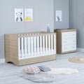 Veni 2 Piece Nursery Furniture Set with Drawer – Oak White