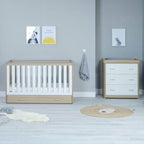 Veni 2 Piece Nursery Furniture Set with Drawer – Oak White