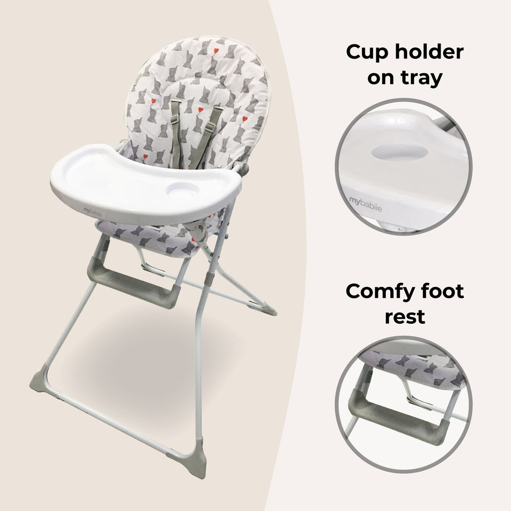 My Babiie Compact Highchair- Elephant's