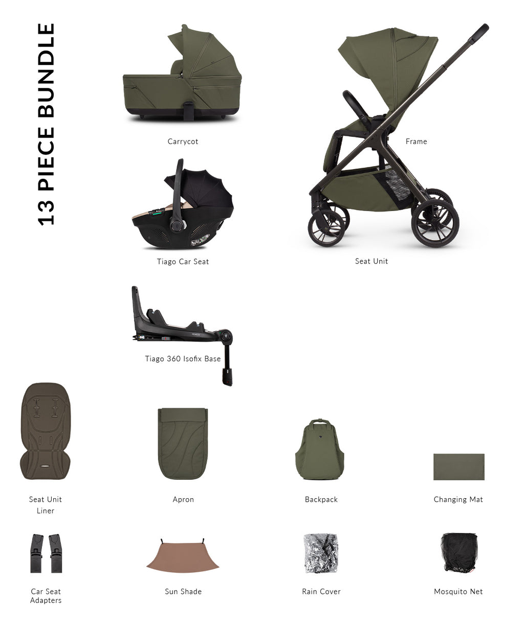 Venicci Tila Luxury Bundle (4 In 1) Olive- Tiago Beige