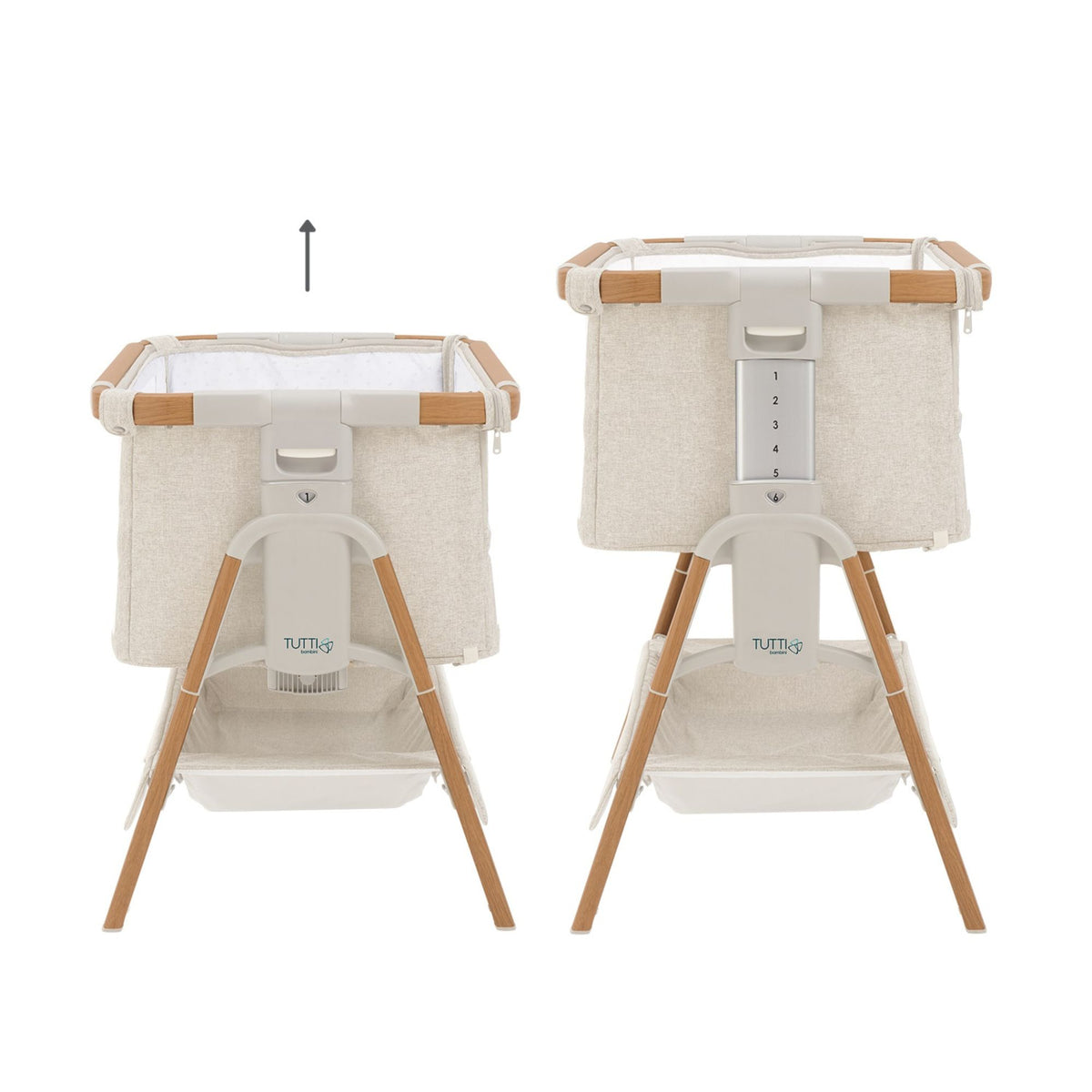 Tutti Bambini CoZee XL Bedside Crib & Cot Walnut/Ecru