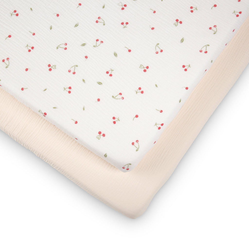 4 Piece Cot Bed Bedding Set - Ditsy Cherry