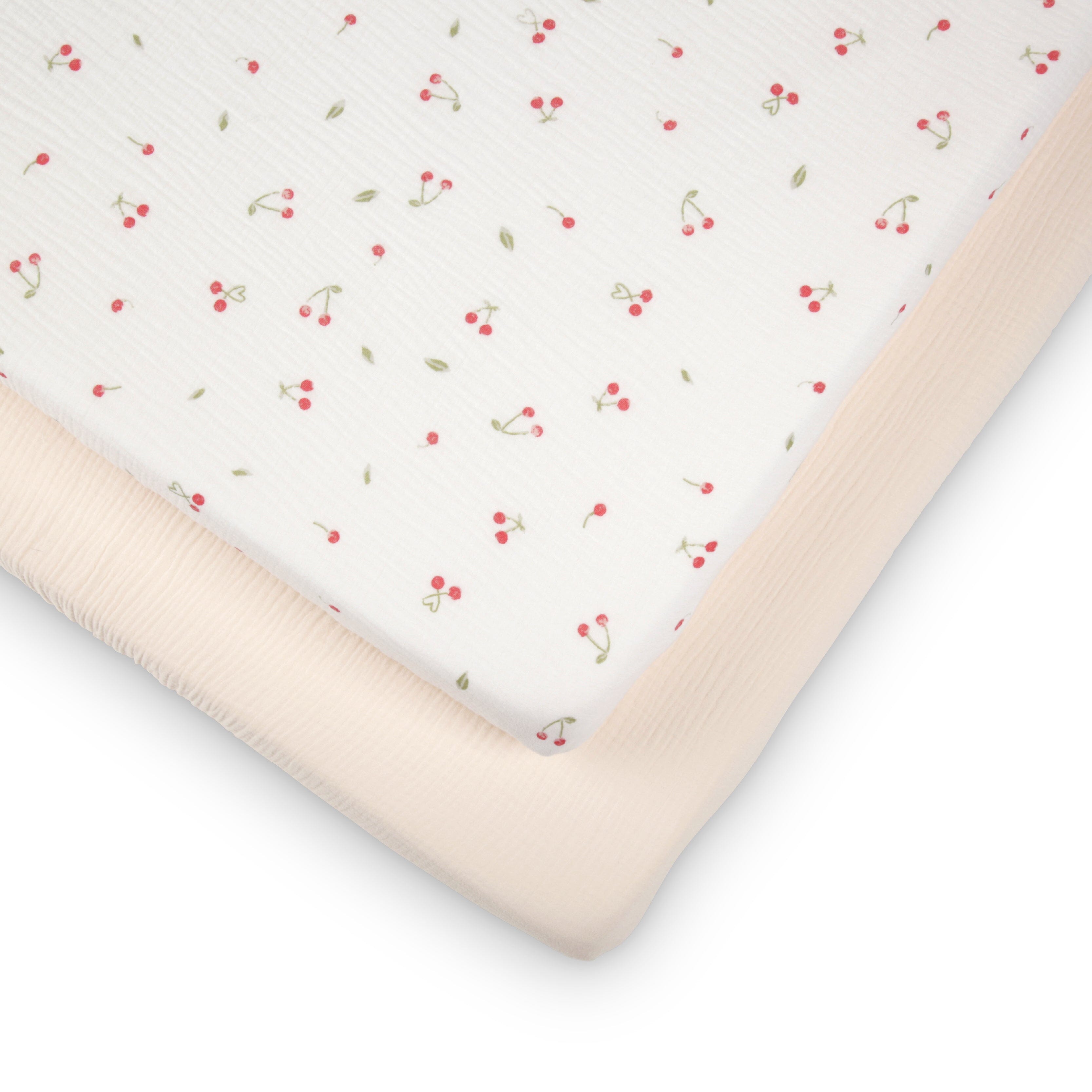 4 Piece Cot Bed Bedding Set - Ditsy Cherry