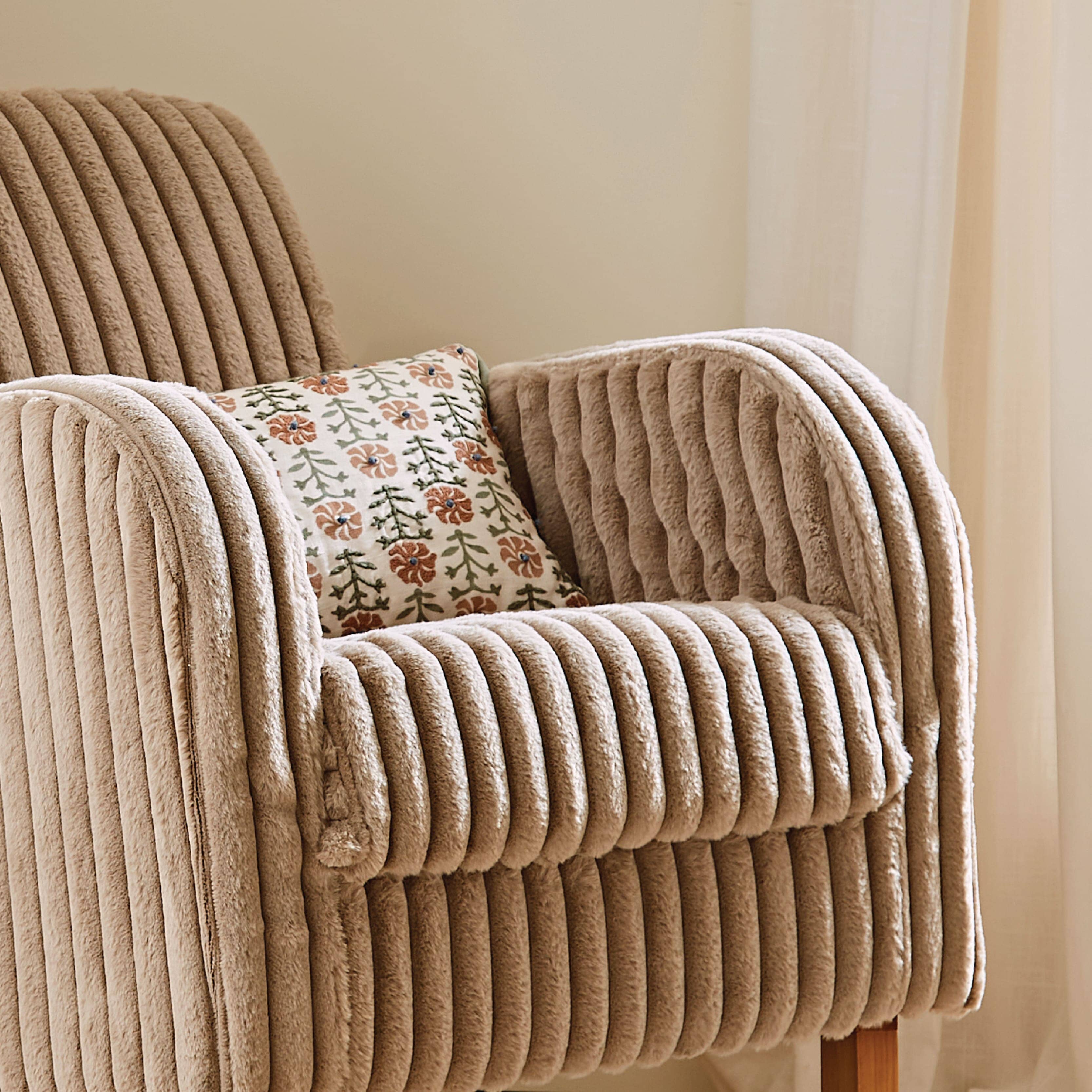 Etta Faux Fur Nursing Chair - Mink
