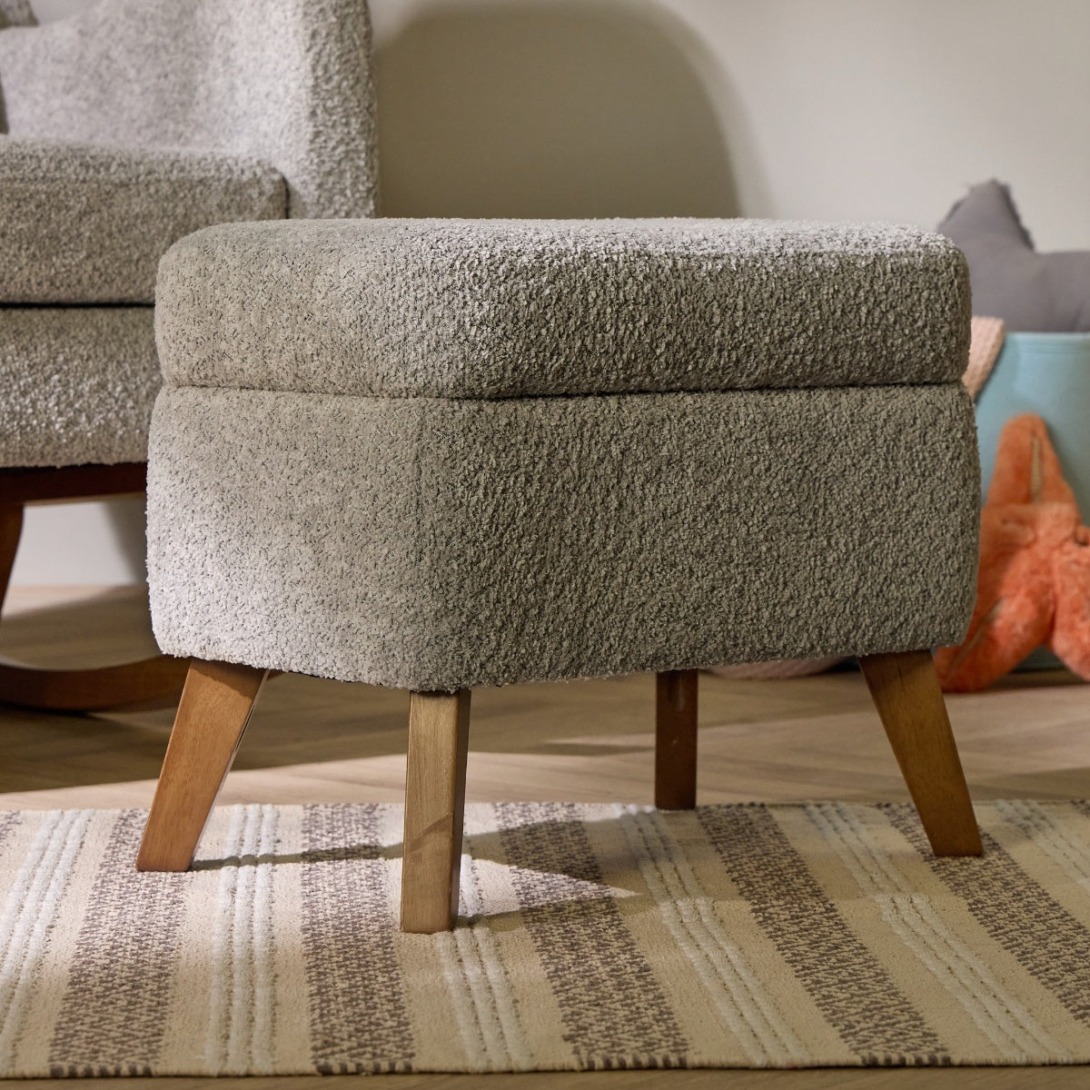 Tutti Bambini Harper Wingback Rocking Chair & Footstool - Cloud Grey