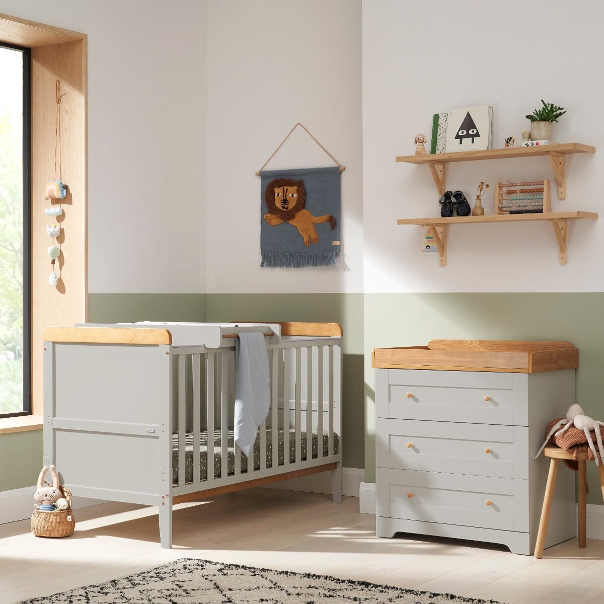 Tutti Bambini Rio 2 Piece Room Set - Honey Oak & Dove Grey