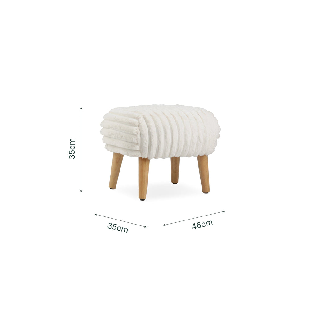 Etta Nursing Chair & Foot stool - Faux Fur Cream