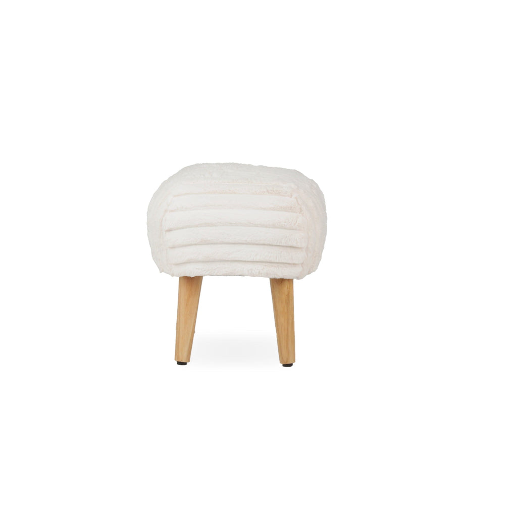 Etta Nursing Chair & Foot stool - Faux Fur Cream
