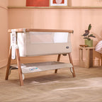 CoZee Air Bedside Crib - Scandinavian Walnut/Ecru