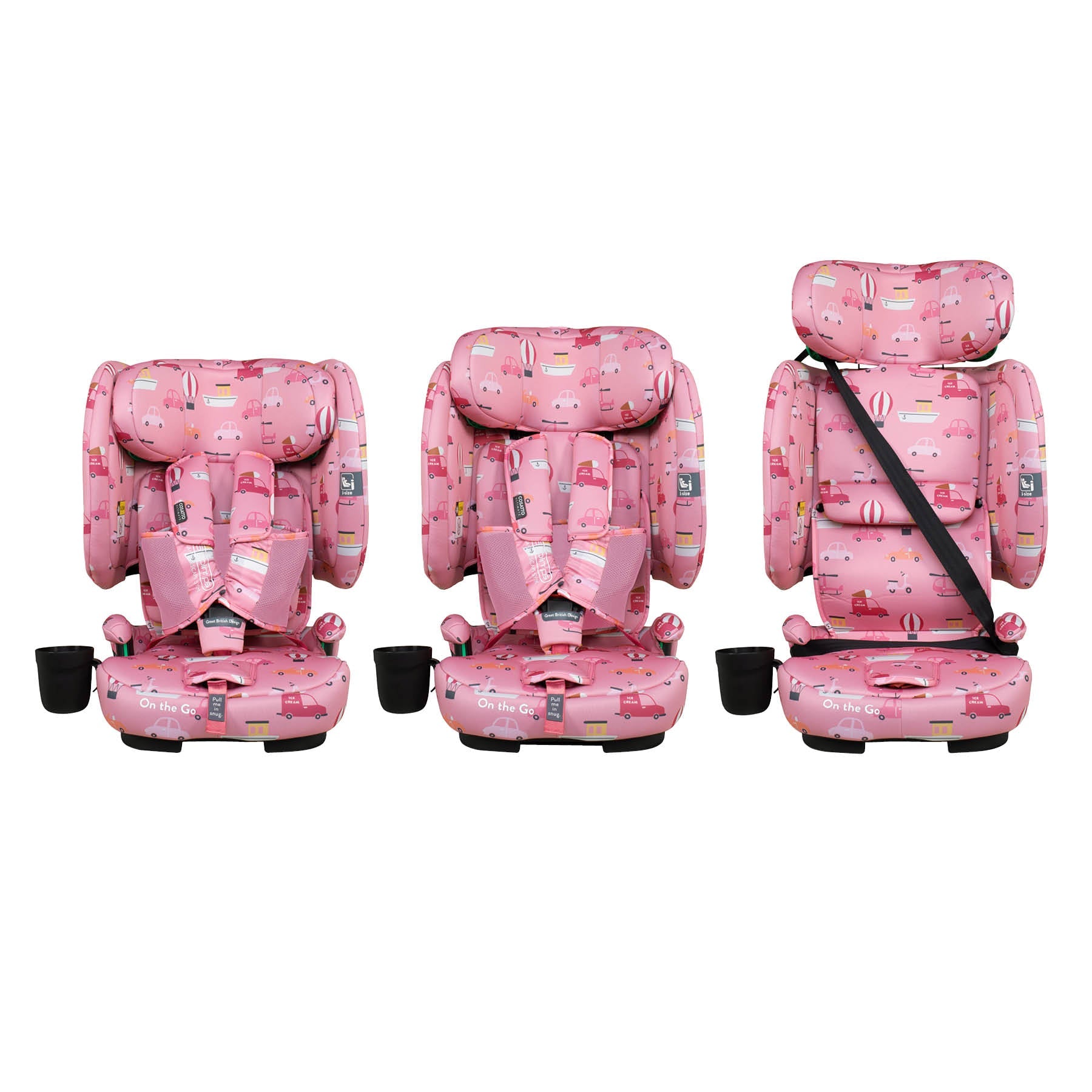 Cosatto On The Go i-Size Travel Car Seat Itchy Feet Rosy