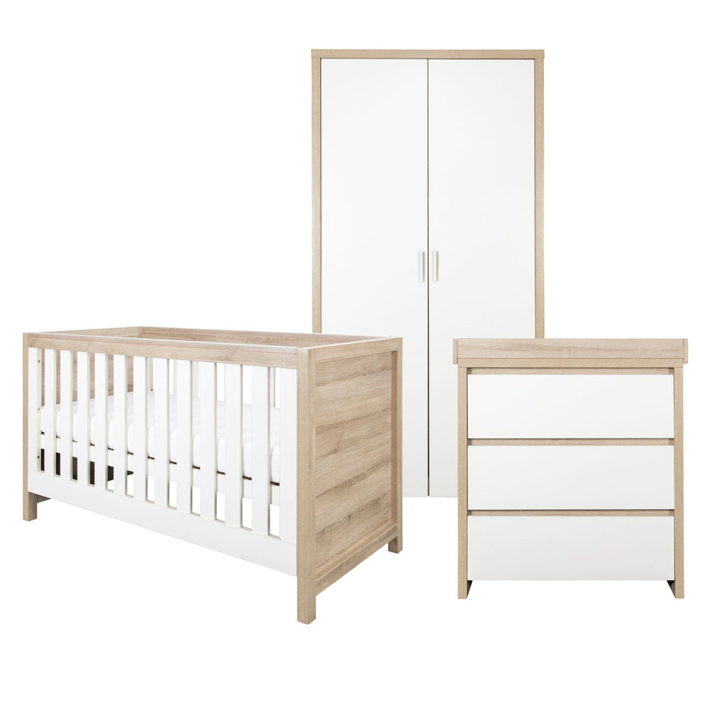 Tutti Bambini Modena 3 Piece Room Set - White/Oak
