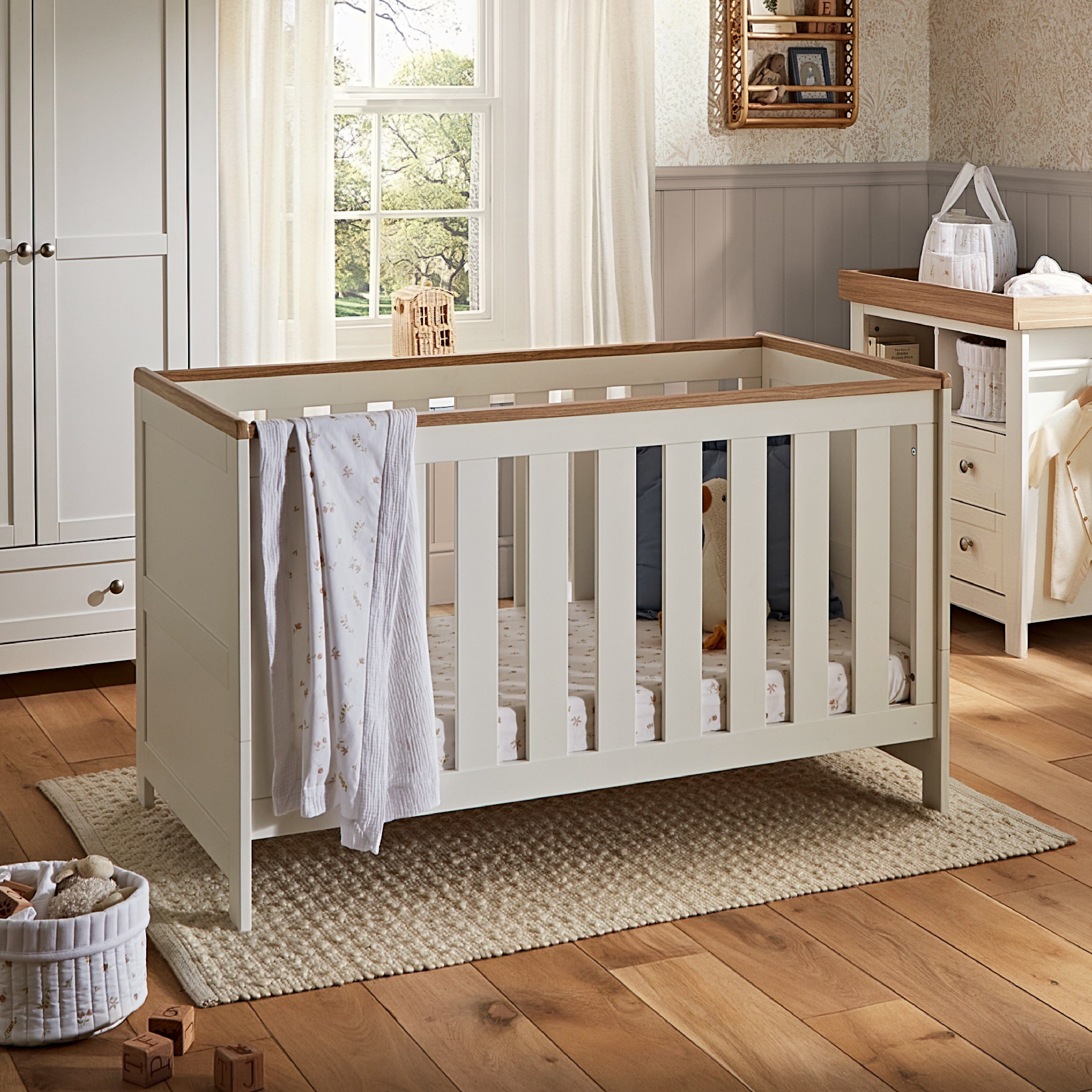 Burford 3 Piece Nursery Furniture Set - White & Oak