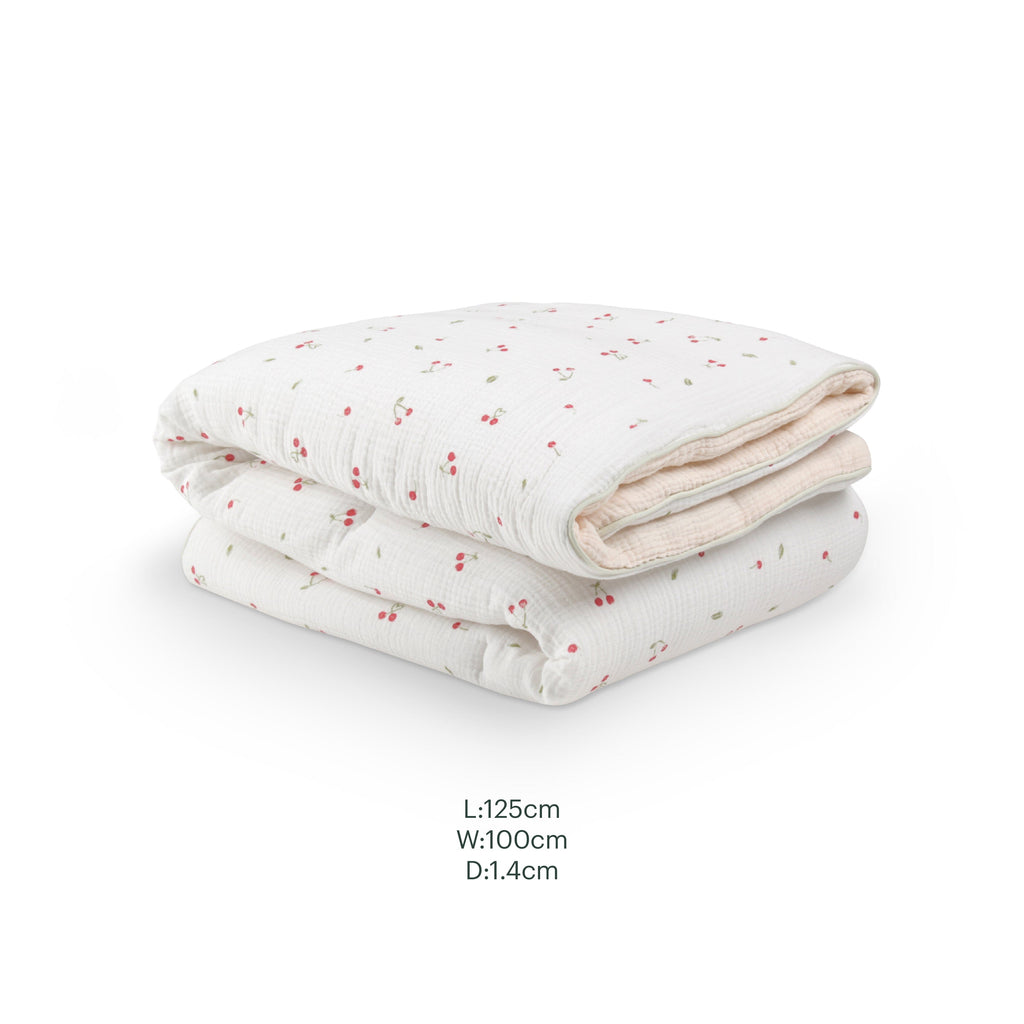 4 Piece Cot Bed Bedding Set - Ditsy Cherry
