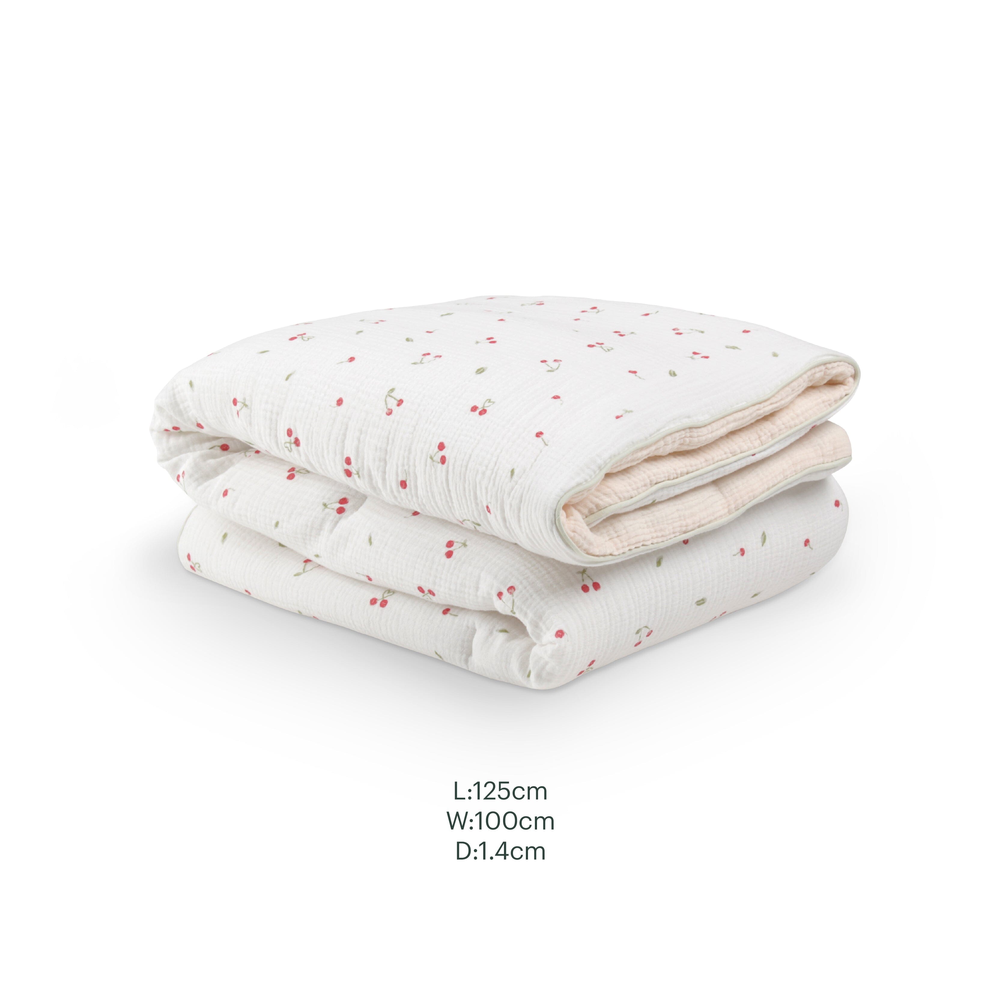 4 Piece Cot Bed Bedding Set - Ditsy Cherry