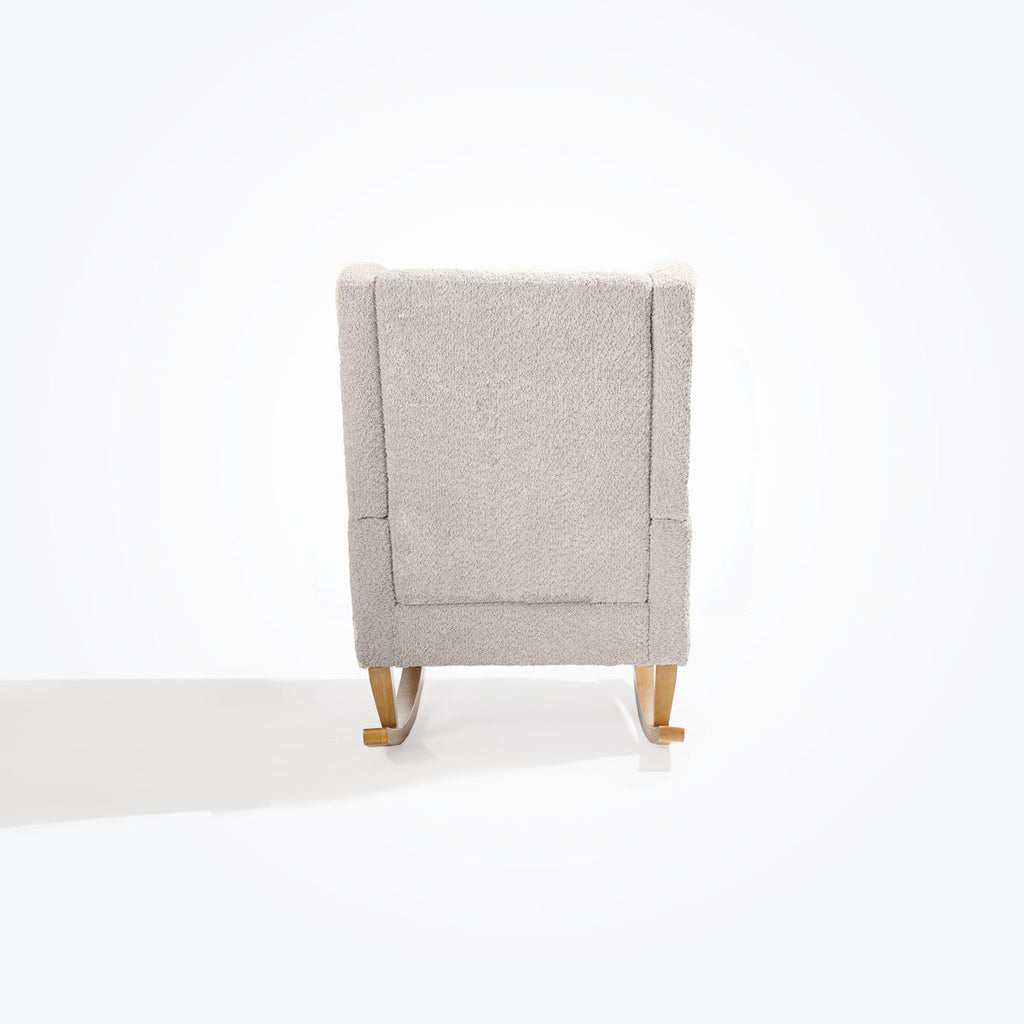 Tutti Bambini Harper Wingback Rocking Chair & Footstool - Teddy Mushroom