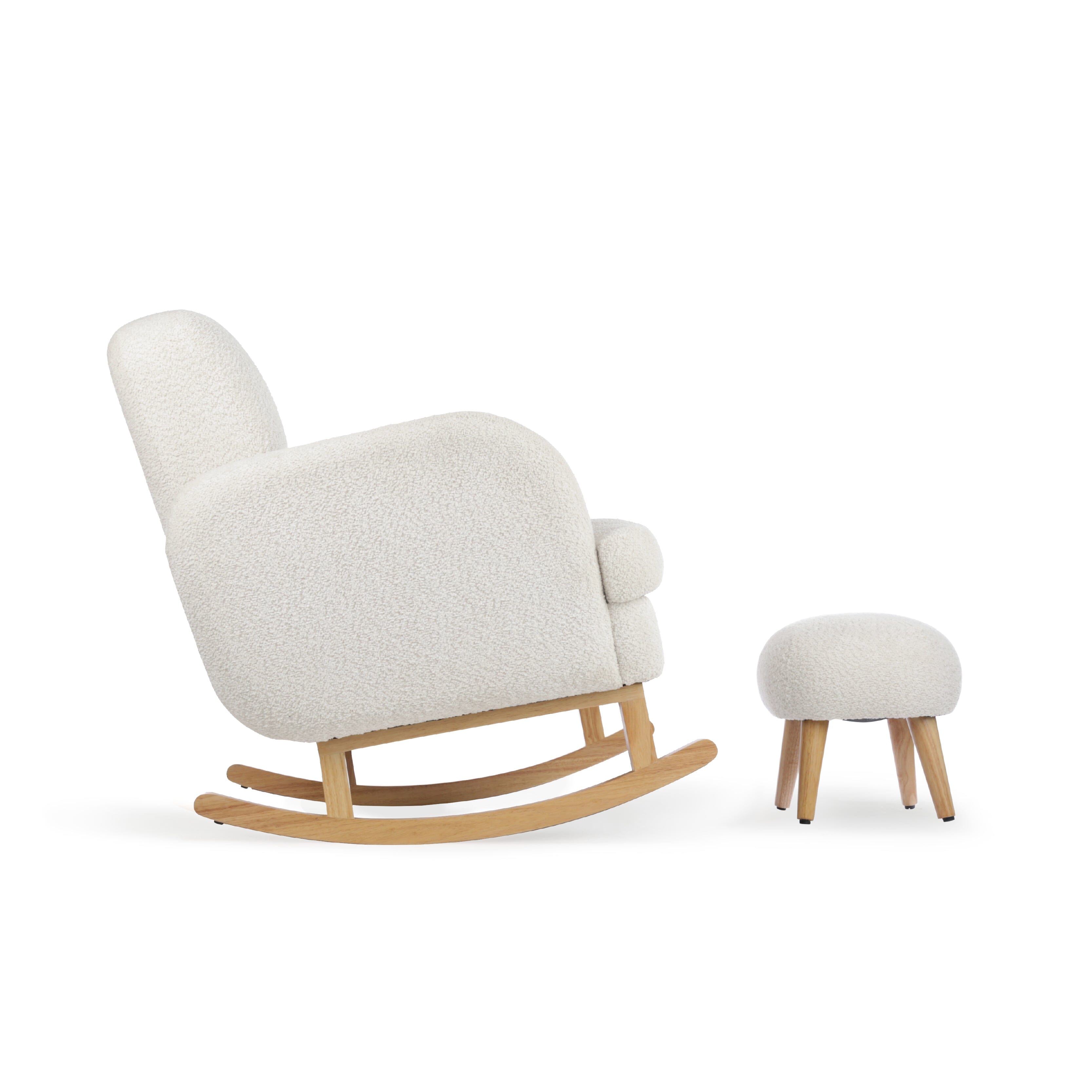 Etta Cuddle Nursing Chair & Foot stool - Boucle Off White