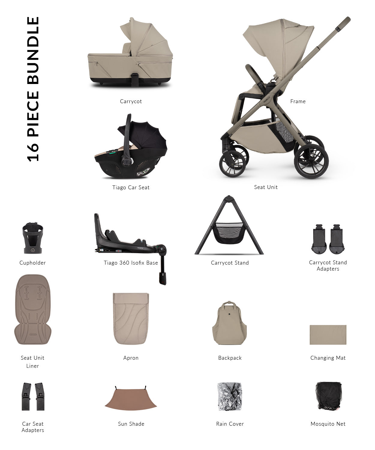 Venicci Tila Ultimate Bundle Latte Tiago Beige