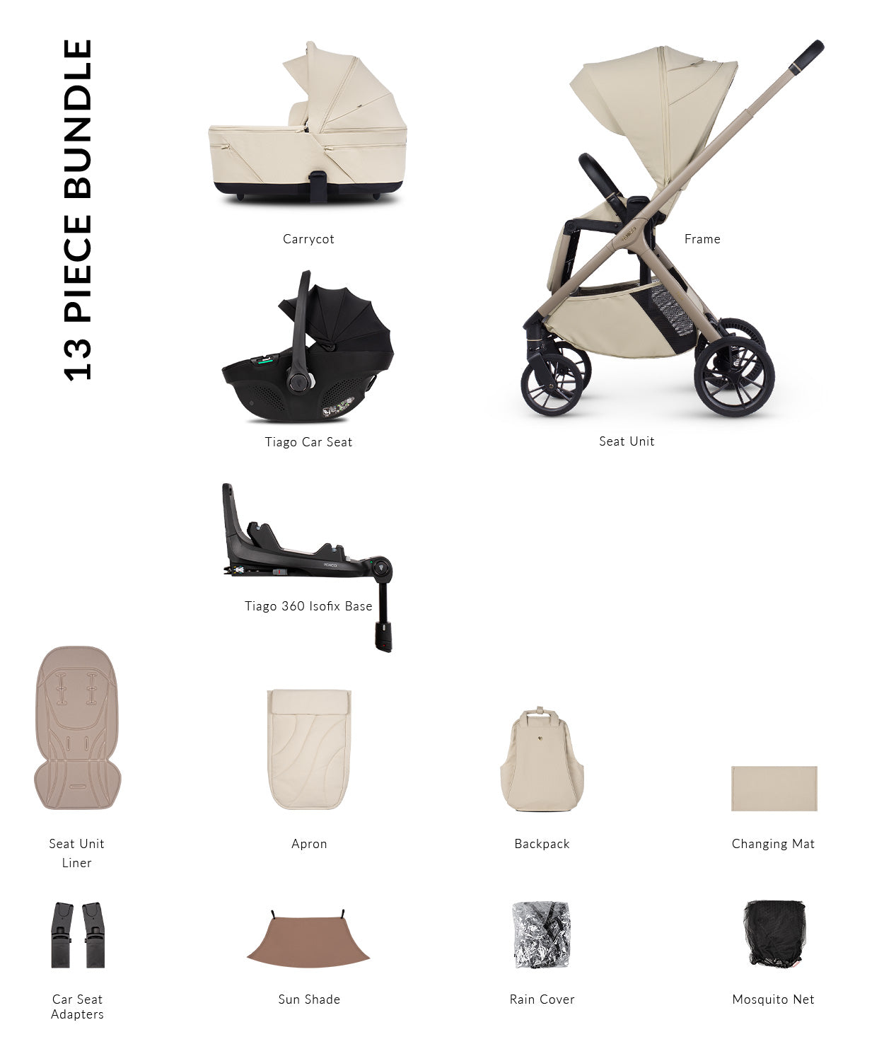 Venicci Tila Luxury Bundle (4 In 1) Sabbia- Tiago Beige