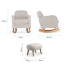 Etta Nursing Chair & Foot stool - Boucle Mushroom