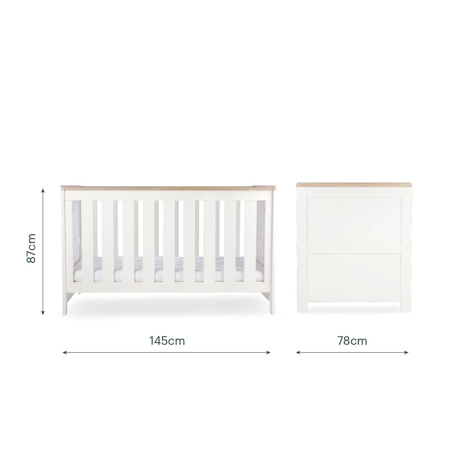 Burford Cot Bed - White & Oak