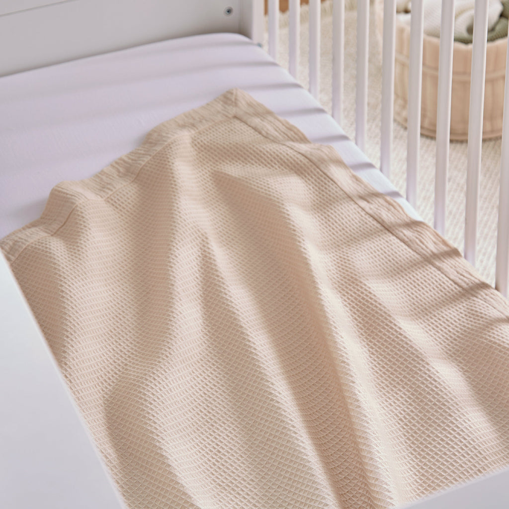4 Piece Cot Bed Bedding Set - Cashmere Waffle