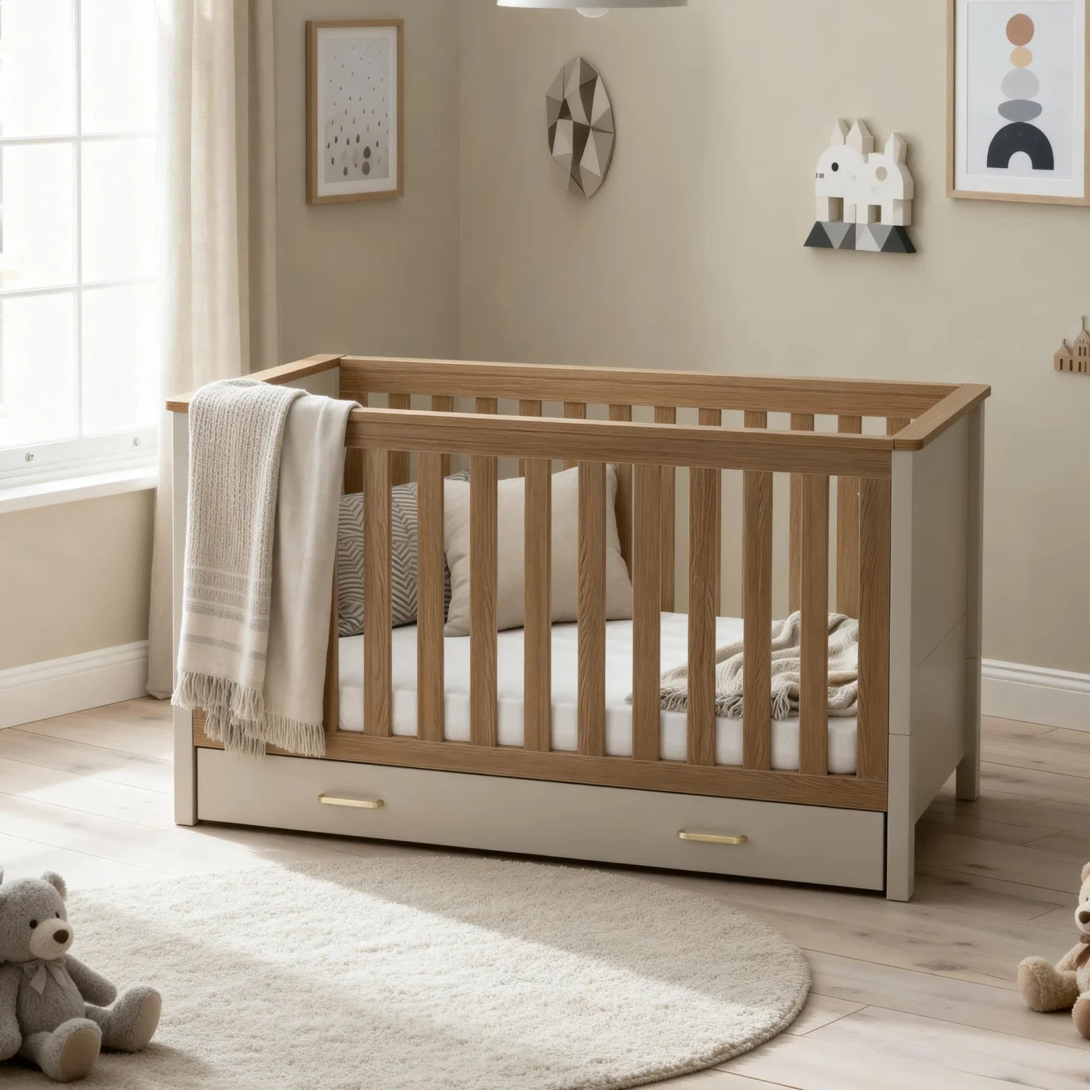 Mira Cot Bed – Cashmere Warm Oak