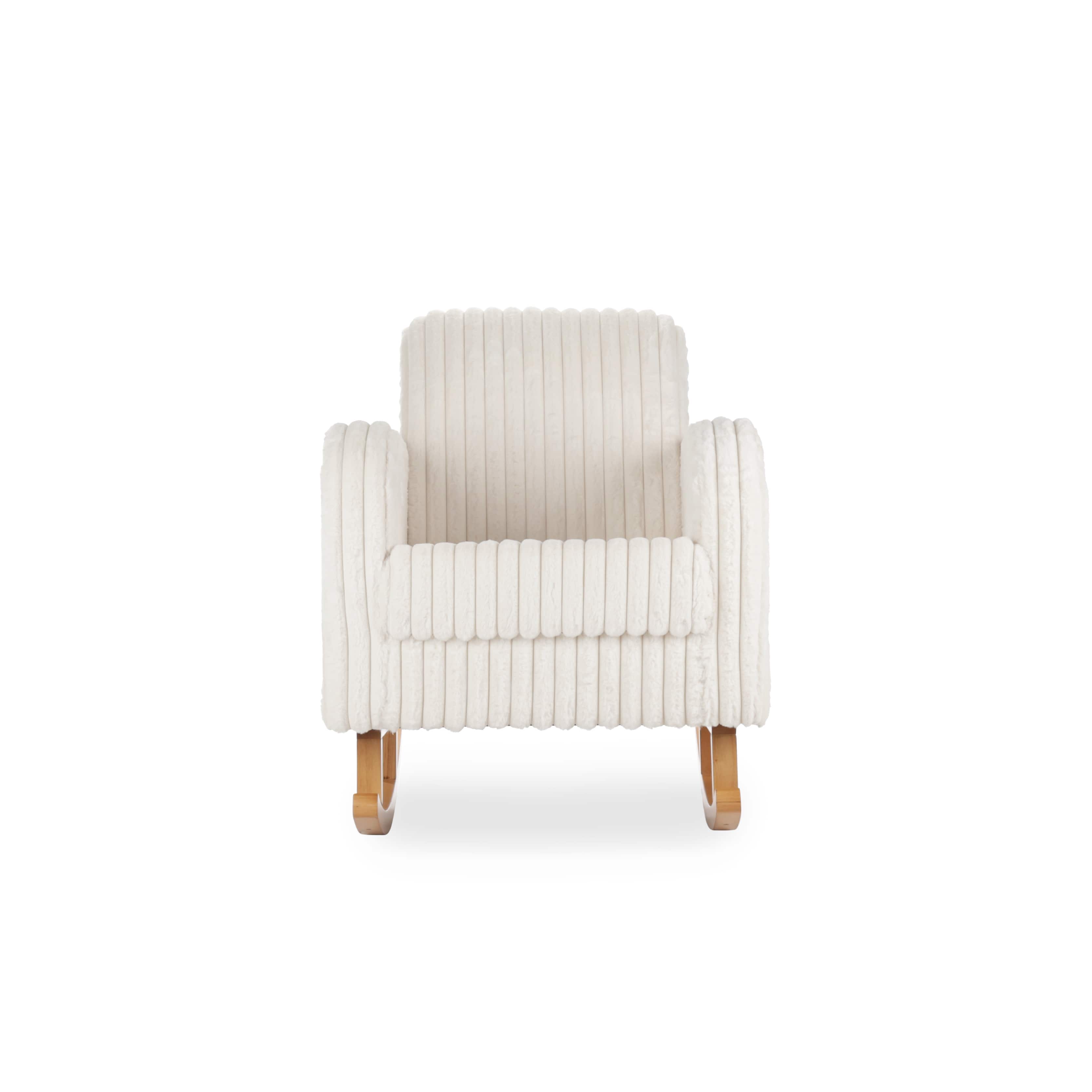 Etta Faux Fur Nursing Chair - Cream