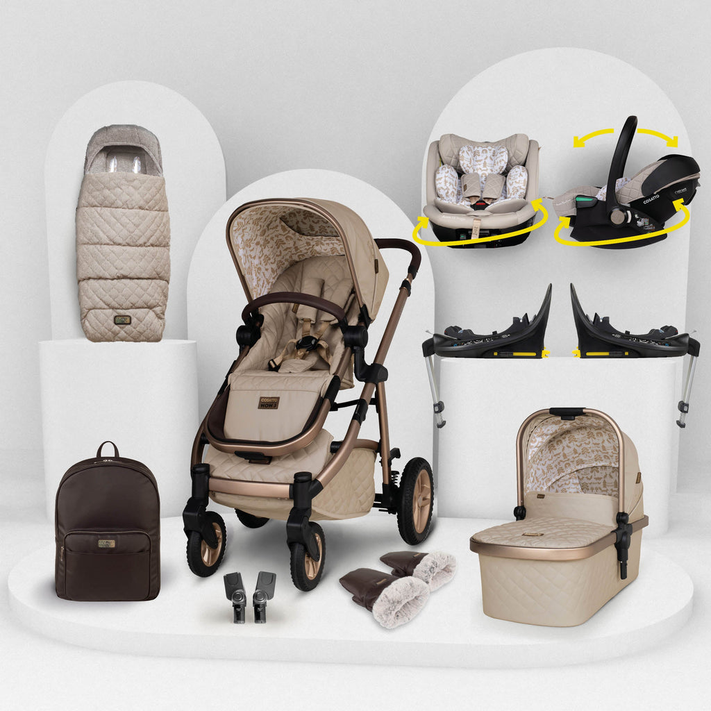 Cosatto Wow 3 All Stage Family Rotate & Recline 2 Base Bundle Whisper
