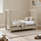 Eva Sleigh Cot Bed with Drawer – Cashmere
