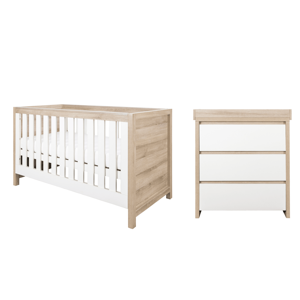 Tutti Bambini Modena 2 Piece Room Set - White/Oak