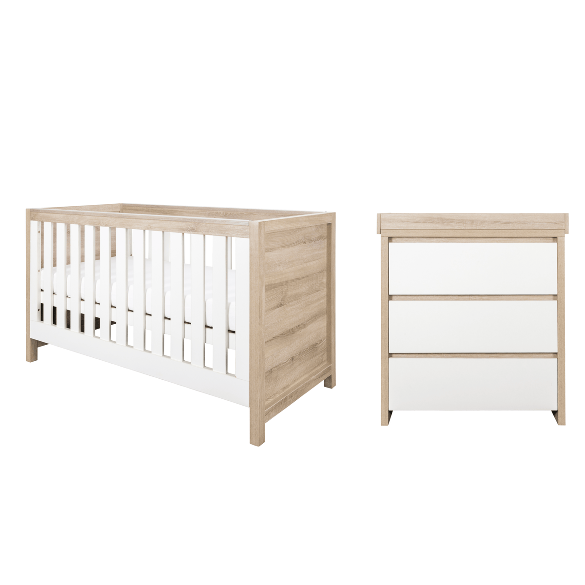 Tutti Bambini Modena 2 Piece Room Set - White/Oak