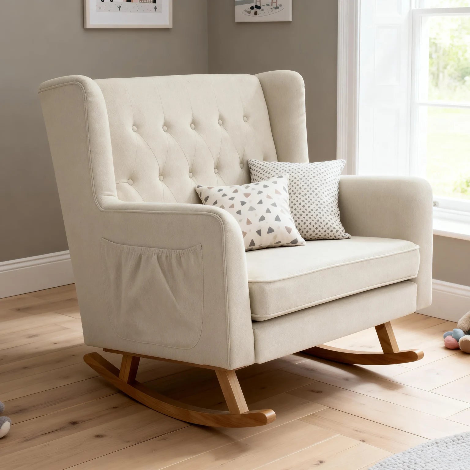 Lux Snuggle Rocking Chair – Ivory