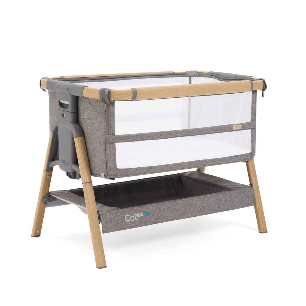 Tutti Bambini CoZee XL Bedside Crib & Cot - Oak/Charcoal