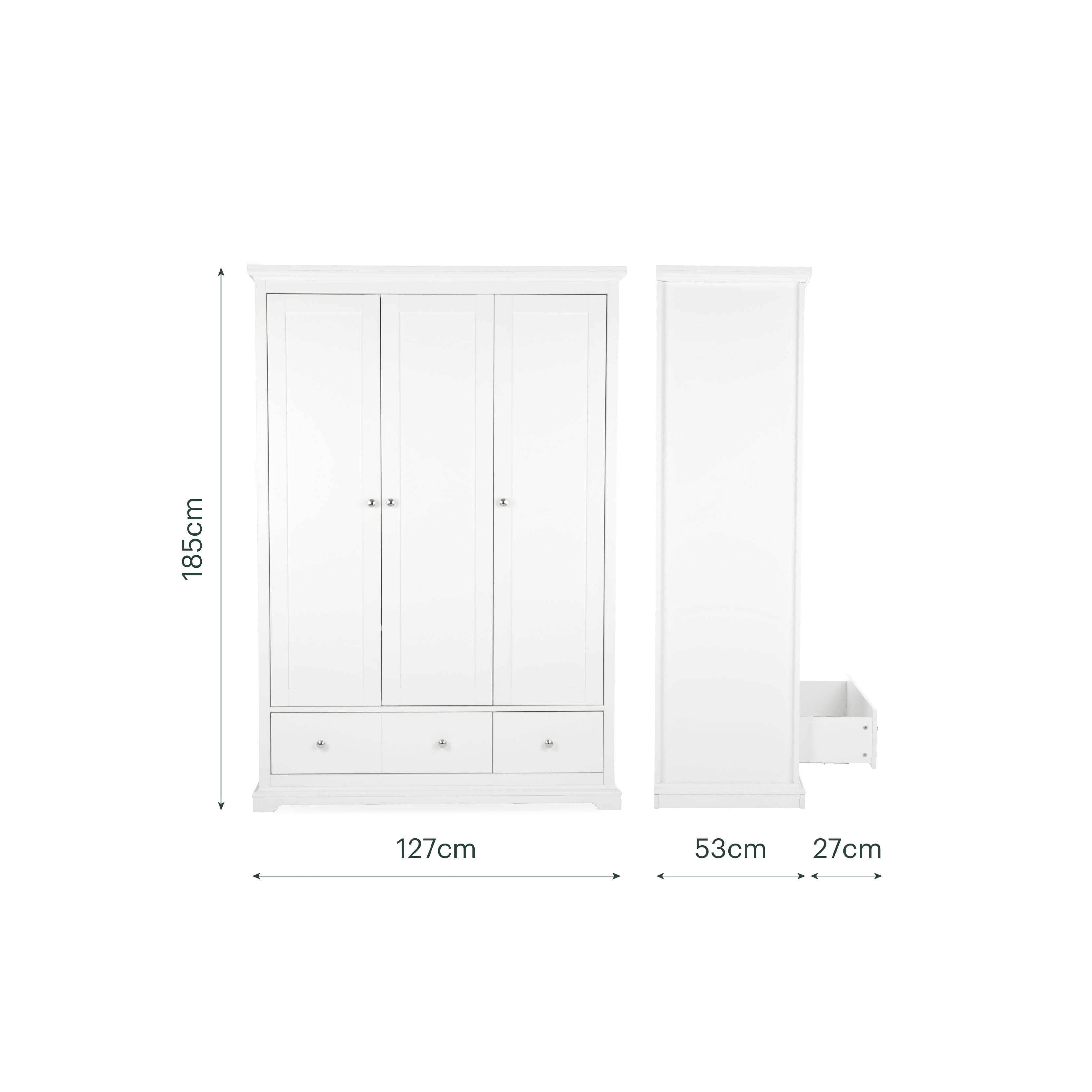 Beaumont Grand 3 Piece Nursery Furniture Set - White