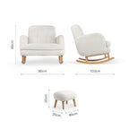 Etta Cuddle Nursing Chair & Foot stool - Boucle Off White
