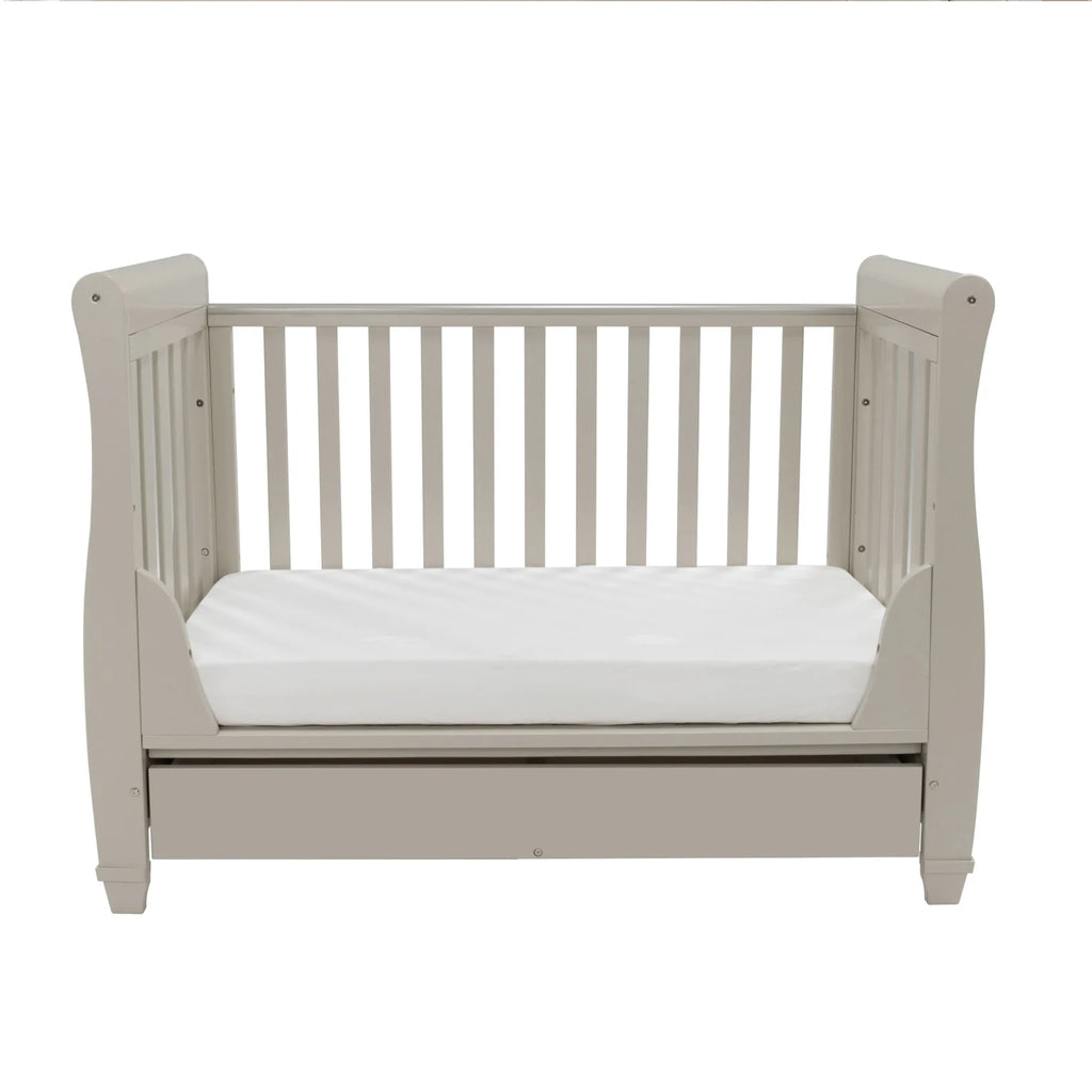 Eva Sleigh Cot Bed with Drawer – Cashmere