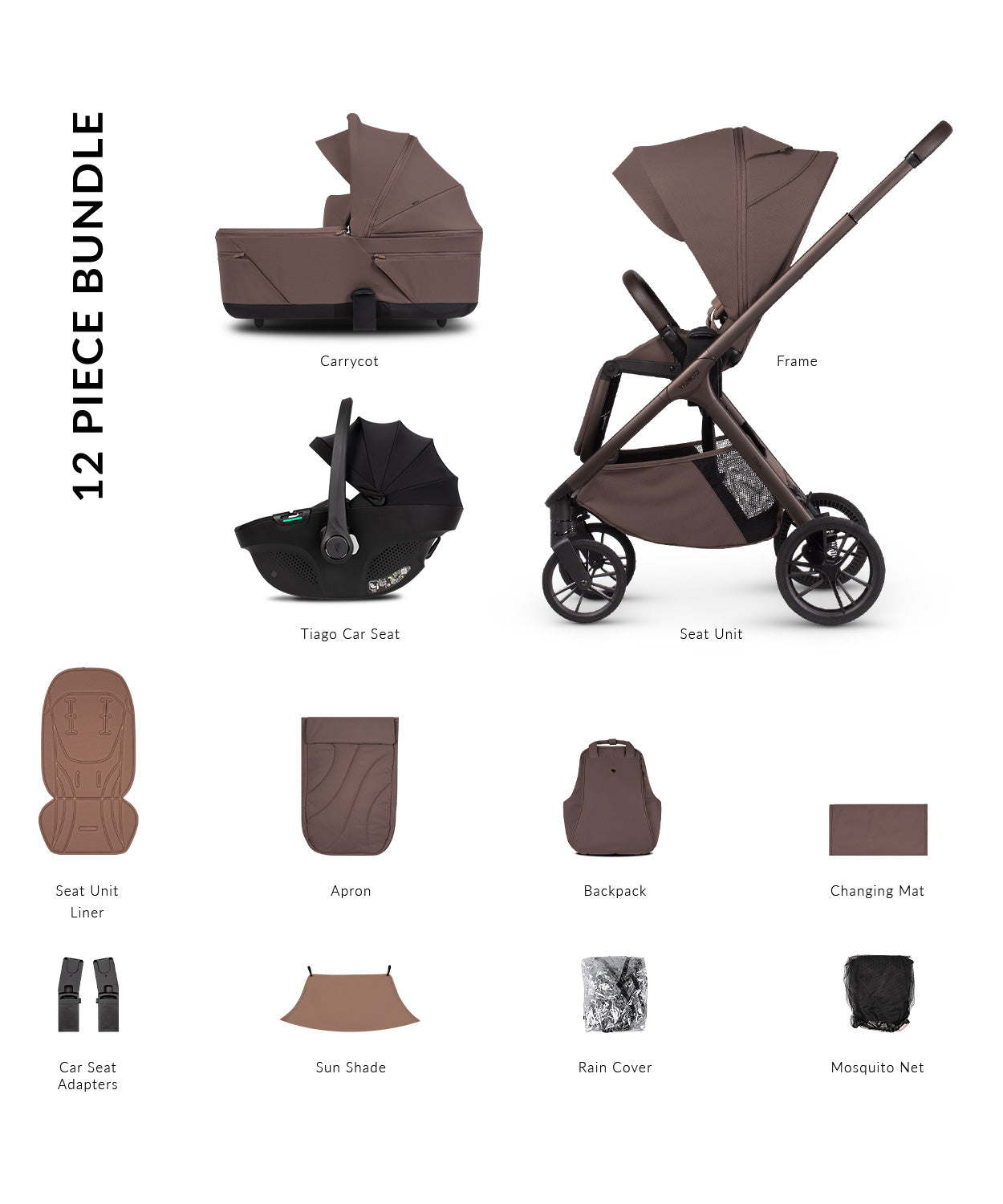 Venicci Tila Comfort Bundle (3 In 1) Noce- Tiago Black
