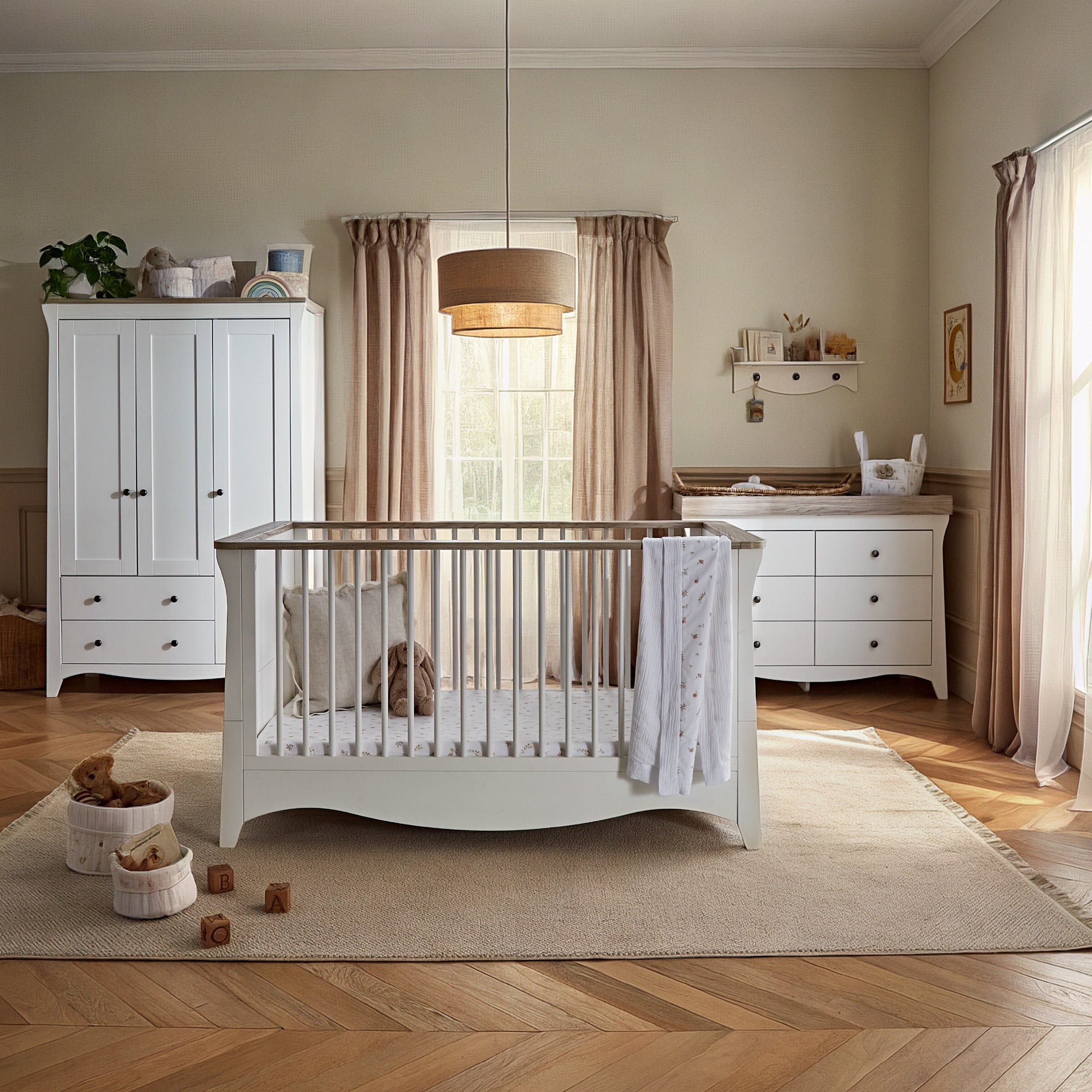 Clara Luxe 3 Piece Furniture Set - White & Ash