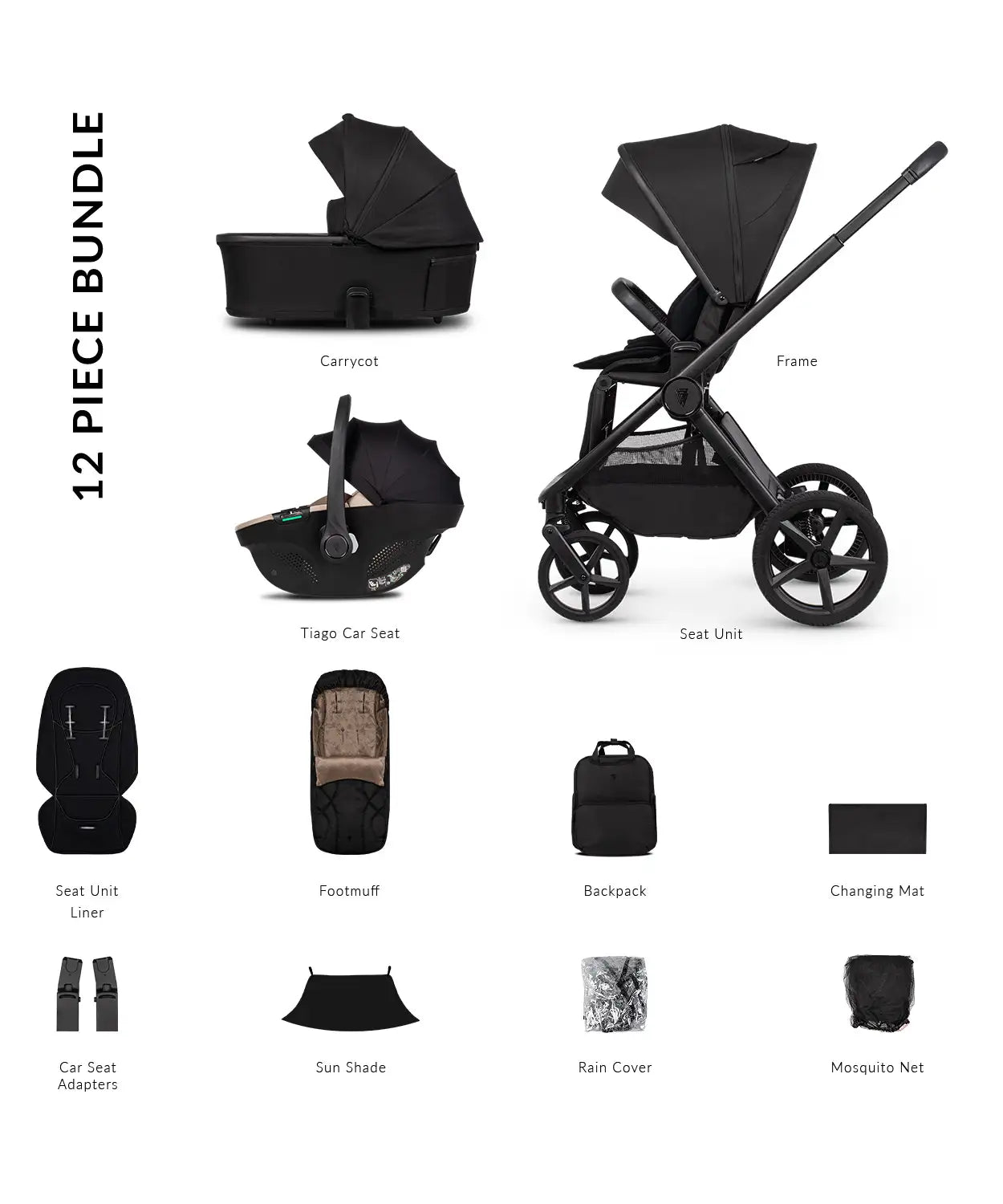 Venicci Upline 3 - 3 in 1 Onyx (Tiago black)